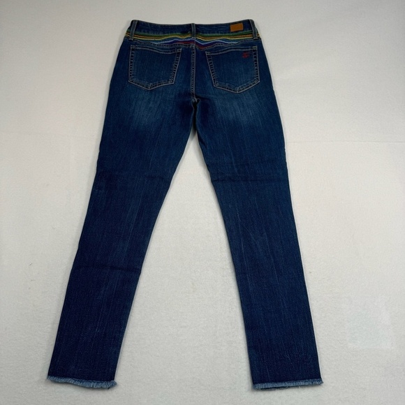 Seven 7 Hollywood Skinny Jeans Womens Size 8 Medium Blue Rainbow High Rise - Picture 4 of 14
